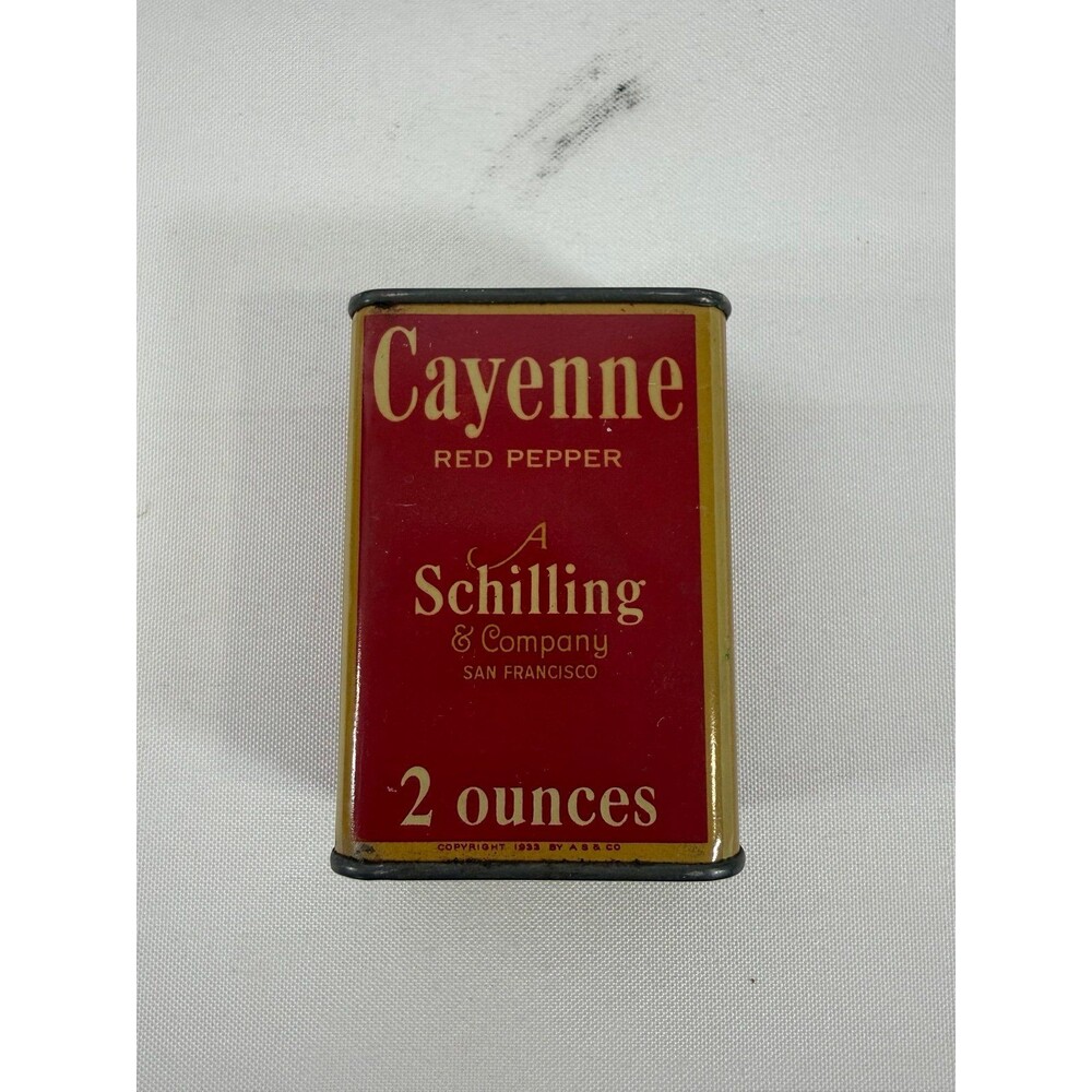 Vintage Schilling 2oz Cayenne Red Pepper Tin